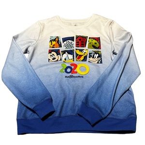 Walt Disney World Parks Womens Small Ombré Blue Pullover Sweatshirt